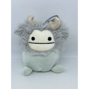 Squishmallows Holiday Christmas Ornament Evita Gray Bigfoot Antlers 4” Single